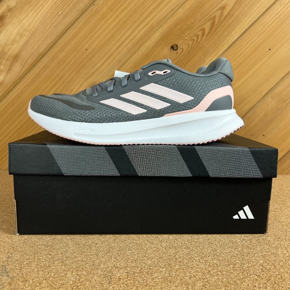 Adidas Runflacon 5 Wide Running Shoes Women's Size 8 Gray Pink NEW